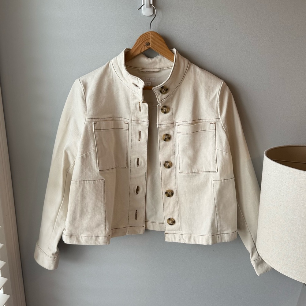J. Jill‎ Modern Utility Chore Jacket in Cream White